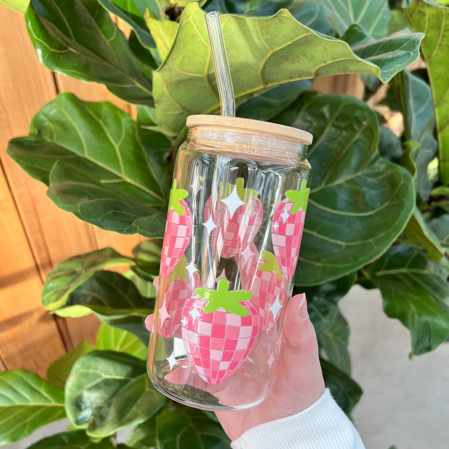 Gobelet en verre fraise disco