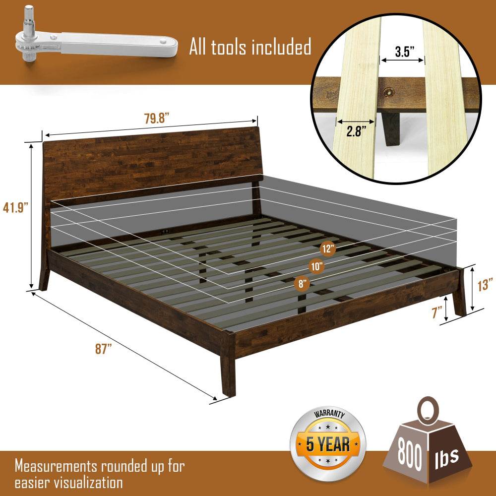 Cadre de lit plateforme en bois Serenity Deluxe