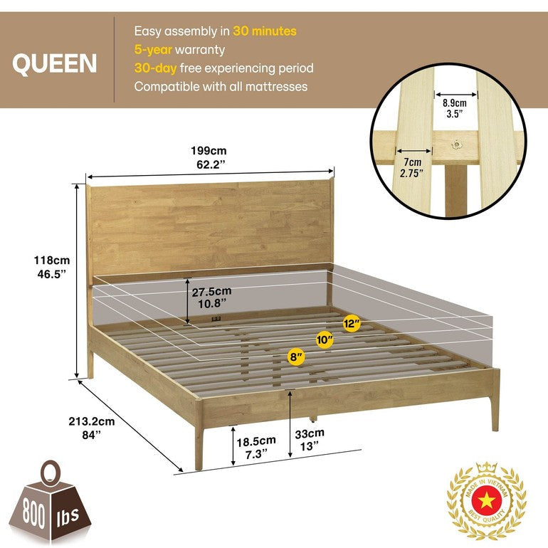 Cadre de lit plateforme en bois Haven Deluxe