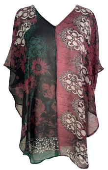 PRG6319 Top en soie pure Sheer Avatar à effet cascade