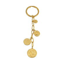 NYRIS Gold : Porte-clés chaîne trombone avec breloques pièces
