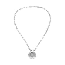 KANAI Silver : Collier chaîne trombone avec pendentif Soleil Helios – Inspiré de la Méditerranée antique