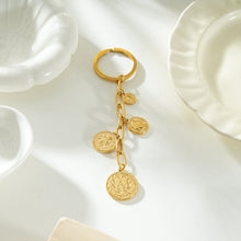 NYRIS Gold : Porte-clés chaîne trombone avec breloques pièces