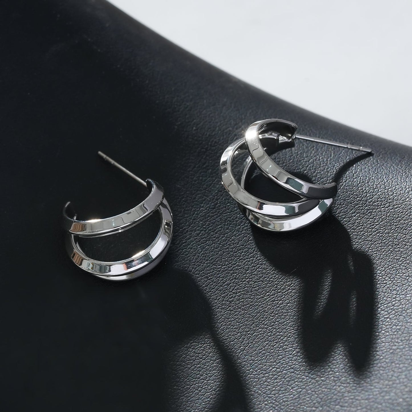 GRIZZANA : Boucles d'oreilles créoles triples en argent