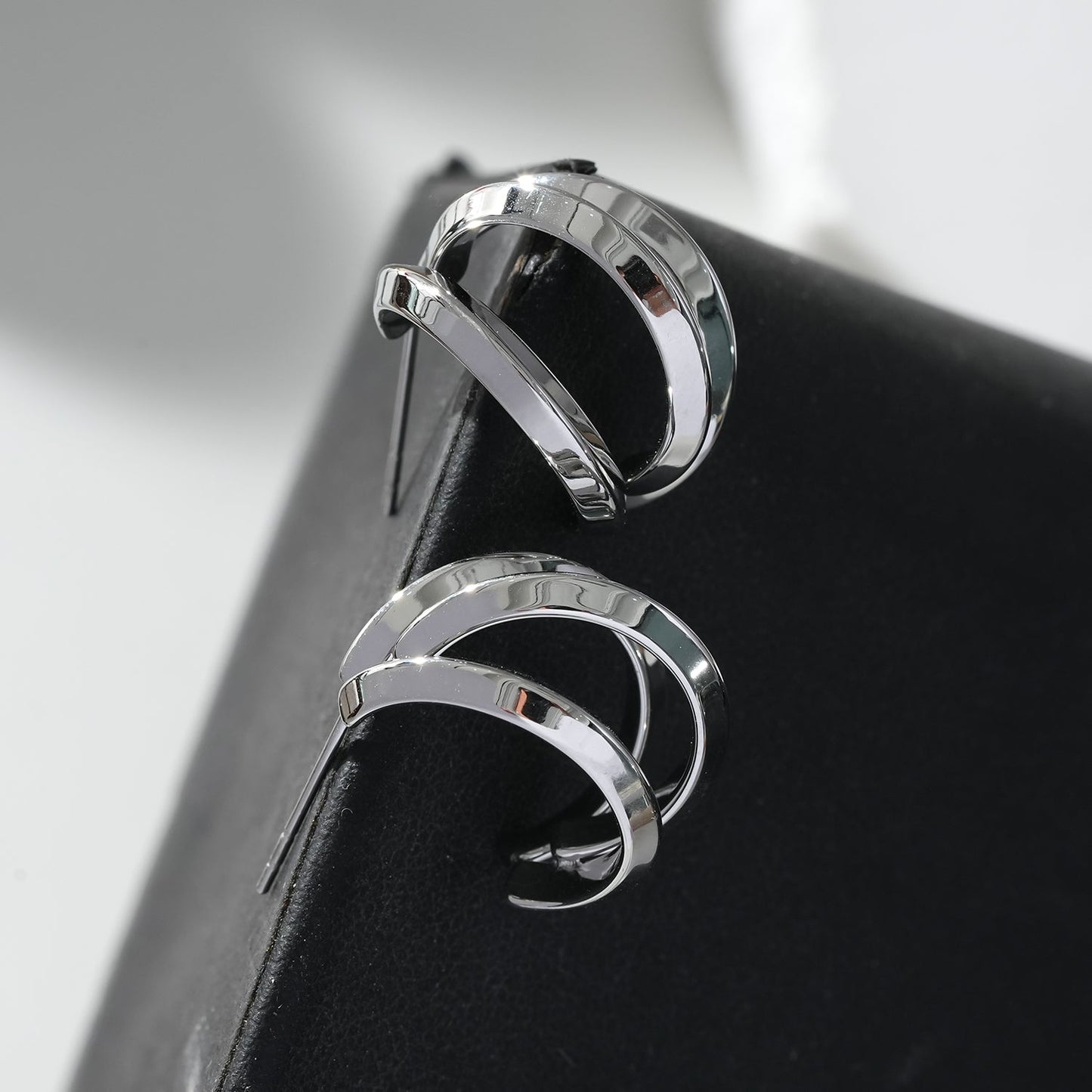 GRIZZANA : Boucles d'oreilles créoles triples en argent
