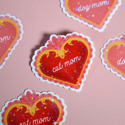 Autocollant Cœur « Maman Chat Parfaite »