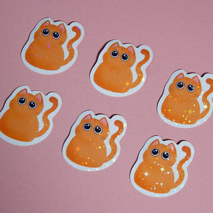 Autocollant Chat Orange Mignon