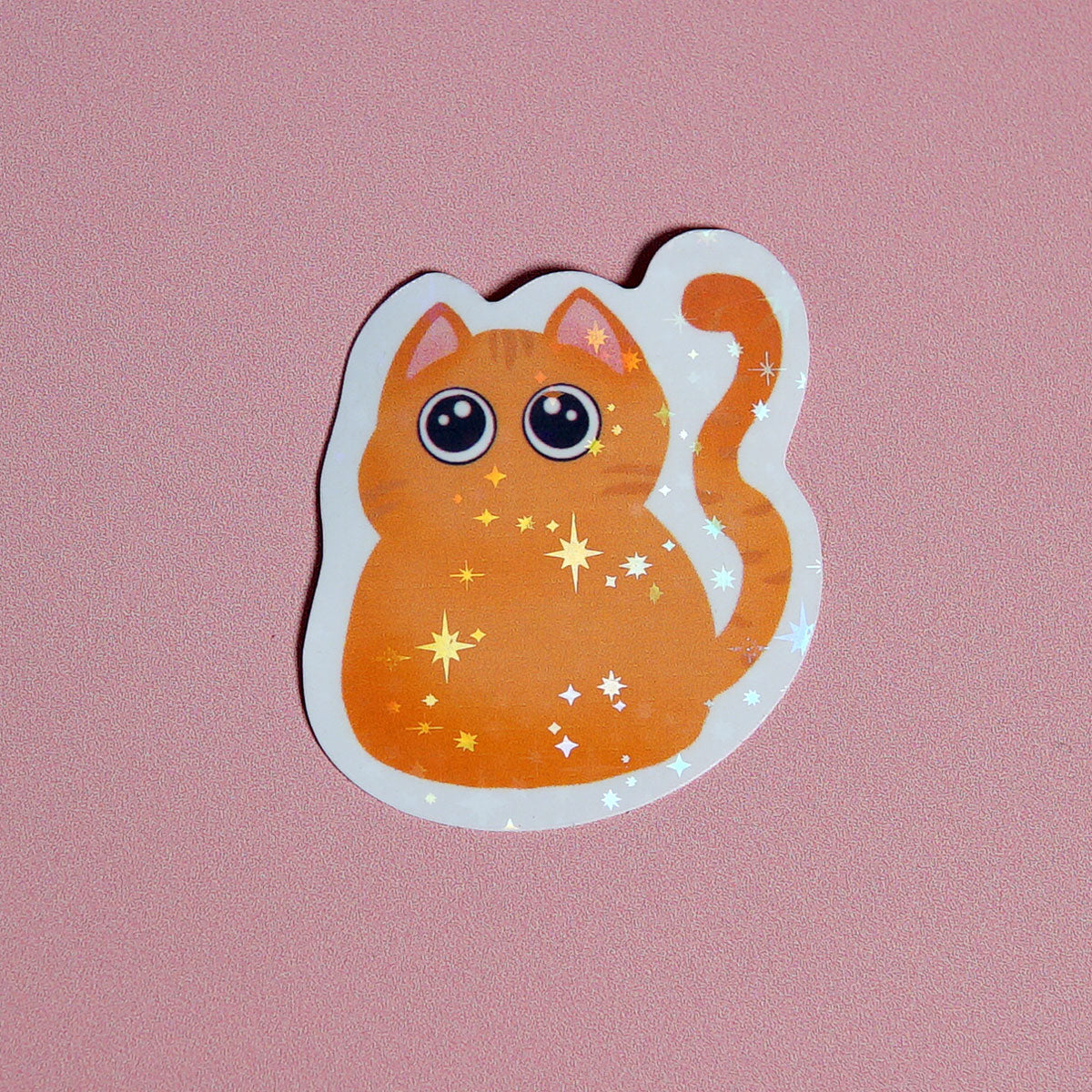 Autocollant Chat Orange Mignon