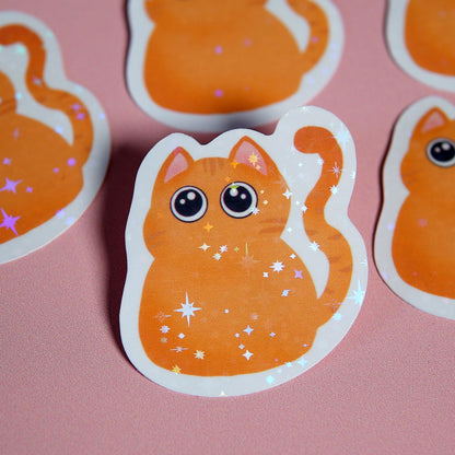 Autocollant Chat Orange Mignon