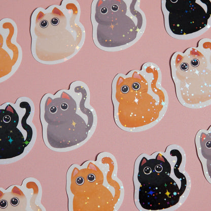 Autocollant Chat Orange Mignon