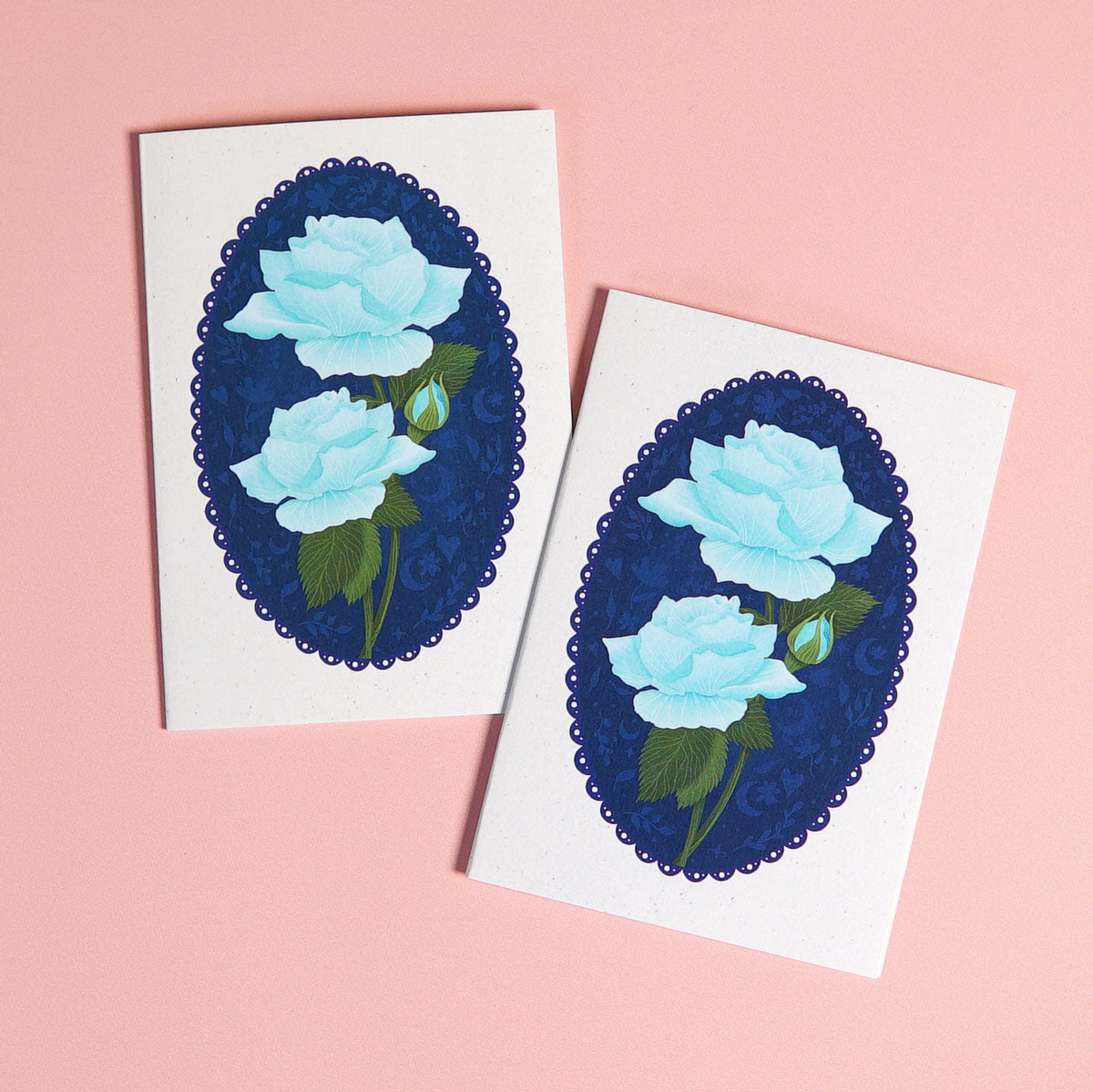 Éclosion Bleue | Mini carte de vœux florale