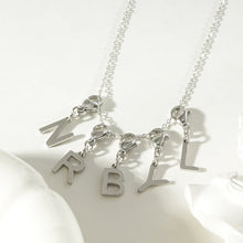 SOLID LETTER MINI CHARMS A–Z in SILVER (White Gold): Dainty Initial Alphabet Pendant for Necklaces & Bracelets — $12.50