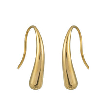 CLARA Gold: Swirl Tail Hoop Earrings – Minimalist Fluid Curve Design