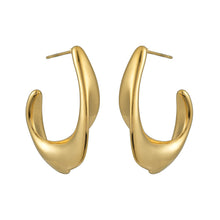 FLIRTA Gold: Vintage Art Deco–Inspired Architectural Hoop Earrings