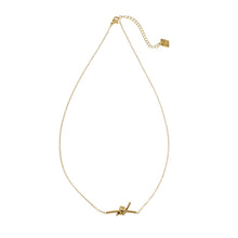 LARISA Gold: Bar Pendant Necklace with Knotted Symbol Detail