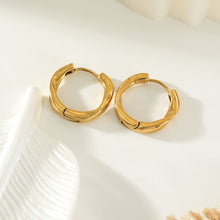 ARIDAMA Gold: Mid-Size Vintage Inspired Twisted Hoop Earrings