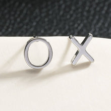 OX Silver (White Gold): Hugs, Kisses & Sparkle Stud Earrings