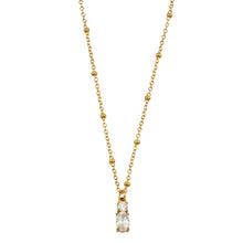 CABBANA Gold:  A Duo Set of Zirconia Charm Pendants on a Beaded Chain Necklace