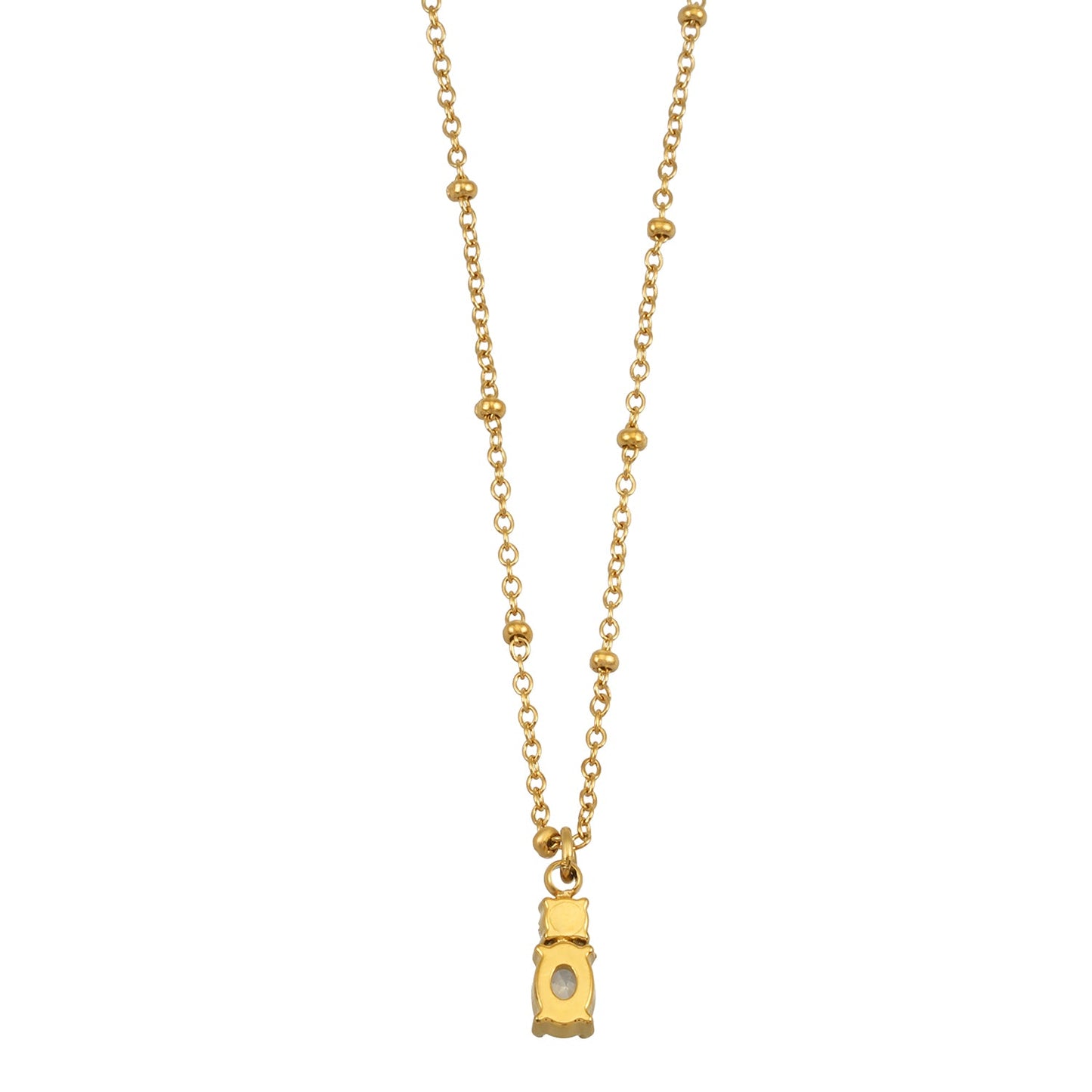 CABBANA Gold : Un ensemble duo de pendentifs breloques en zircone sur un collier chaîne perlée