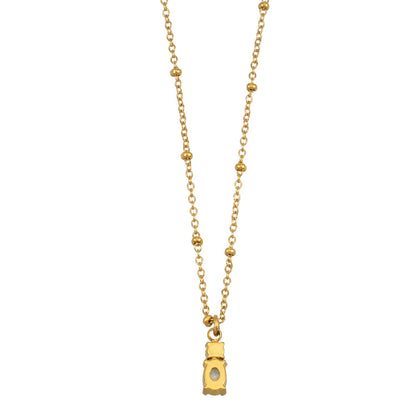 CABBANA Gold : Un ensemble duo de pendentifs breloques en zircone sur un collier chaîne perlée