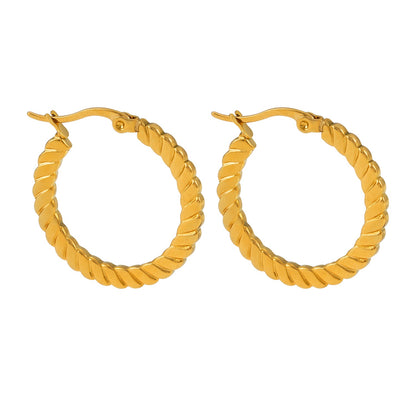 Style ORTANA : Boucles d'oreilles créoles à motif sculpté