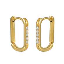 DEEQA Gold: Pavé Zirconia Rectangle Hoop Earrings