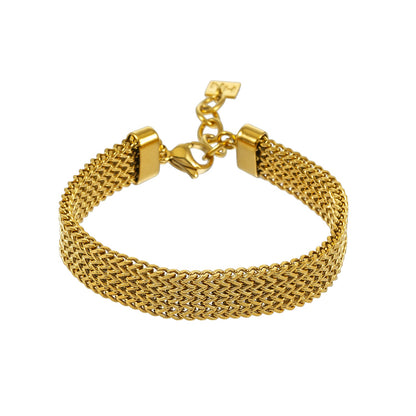 BOLOGNA Gold: Italian Vintage Mesh Chain Bracelet