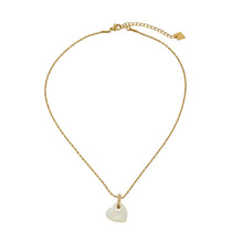 KAO Gold : Collier avec pendentif cœur en nacre et pierres en zircone