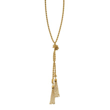 PIO Gold: Rope Chain Tassel Y-Necklace for Women – Adjustable Dainty Lariat Drop Statement Jewelry Perfect for Layering