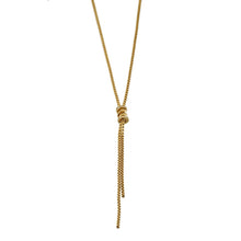 MAHANA Gold: Lariat Necklace with Sliding Bead & Tassel Drop – Modern Minimal Statement