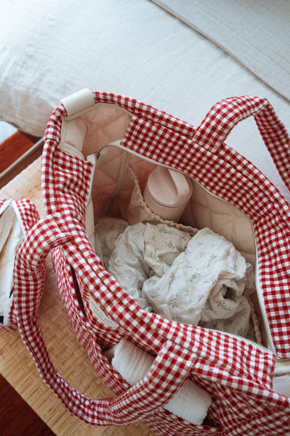 Sac à langer en coton biologique - Collection Vichy