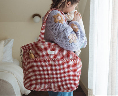 Sac à langer en coton biologique - Collection Vichy