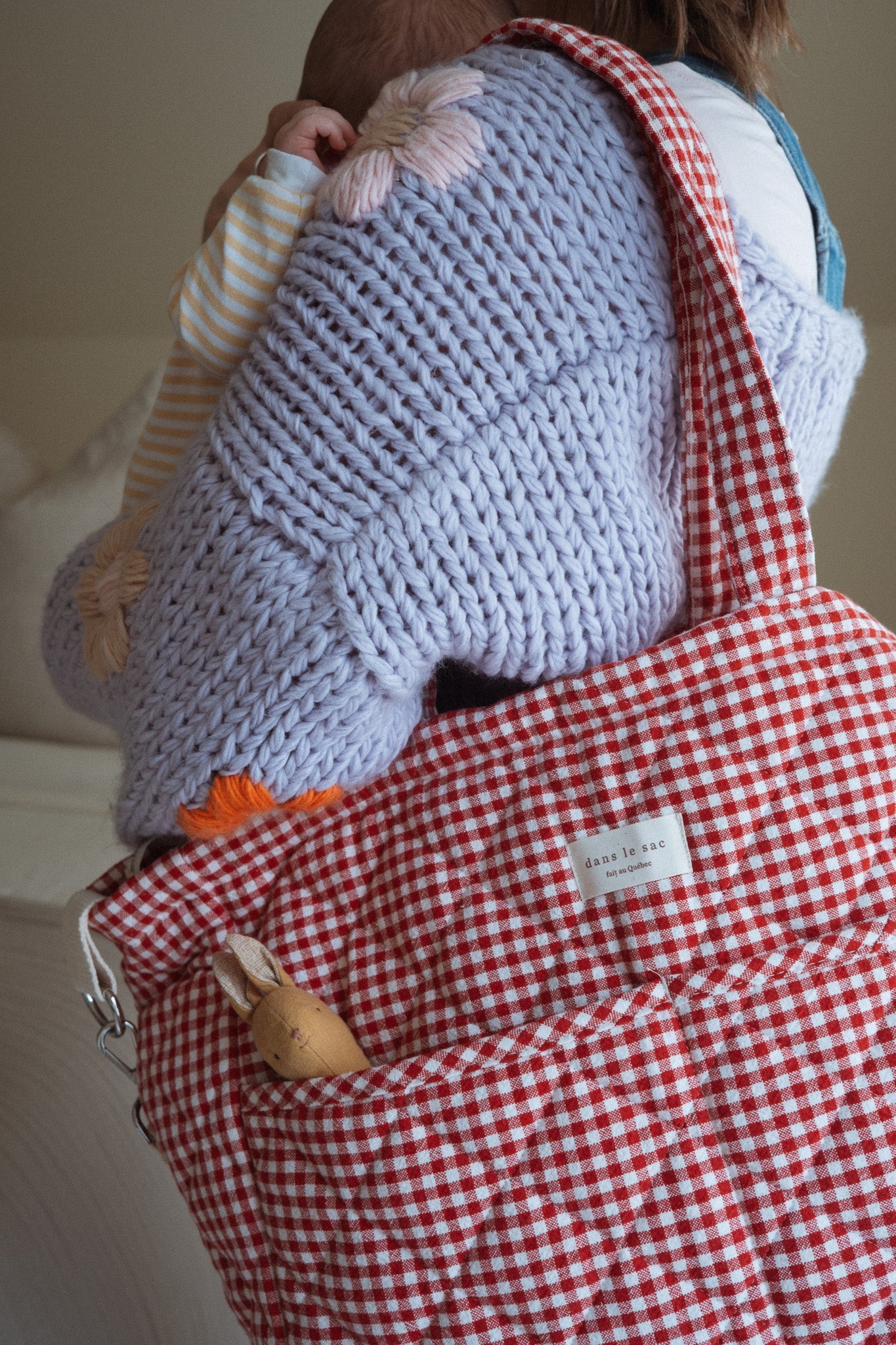 Sac à langer en coton biologique - Collection Vichy