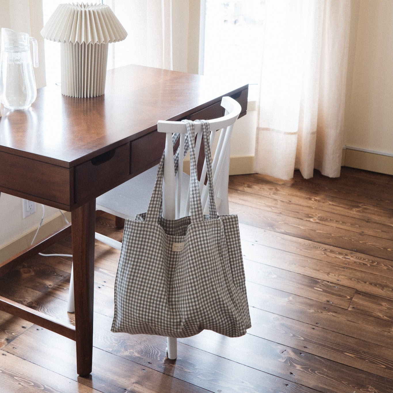 Organic Cotton Tote Bag - Gingham Collection