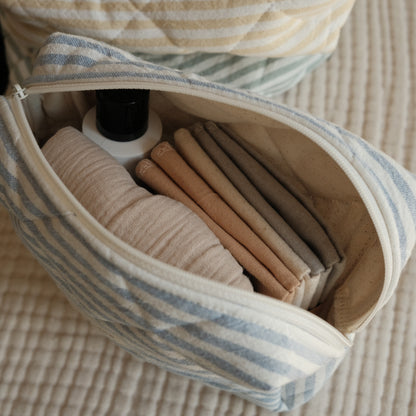 Organic cotton quilted pouch - Striped collection