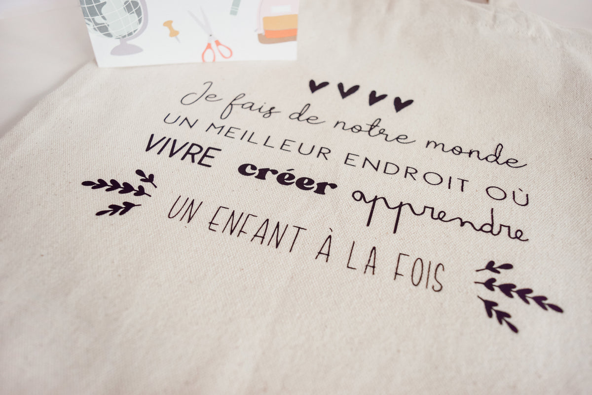 Sac en coton réutilisable - Je fais de notre monde...