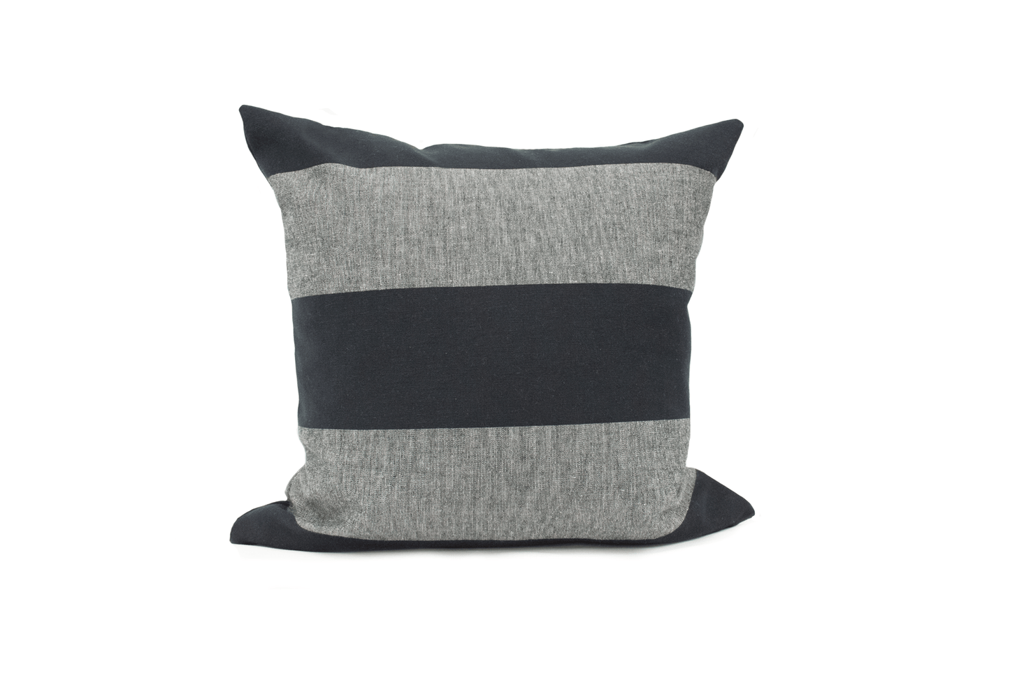Housse de coussin rayée anthracite