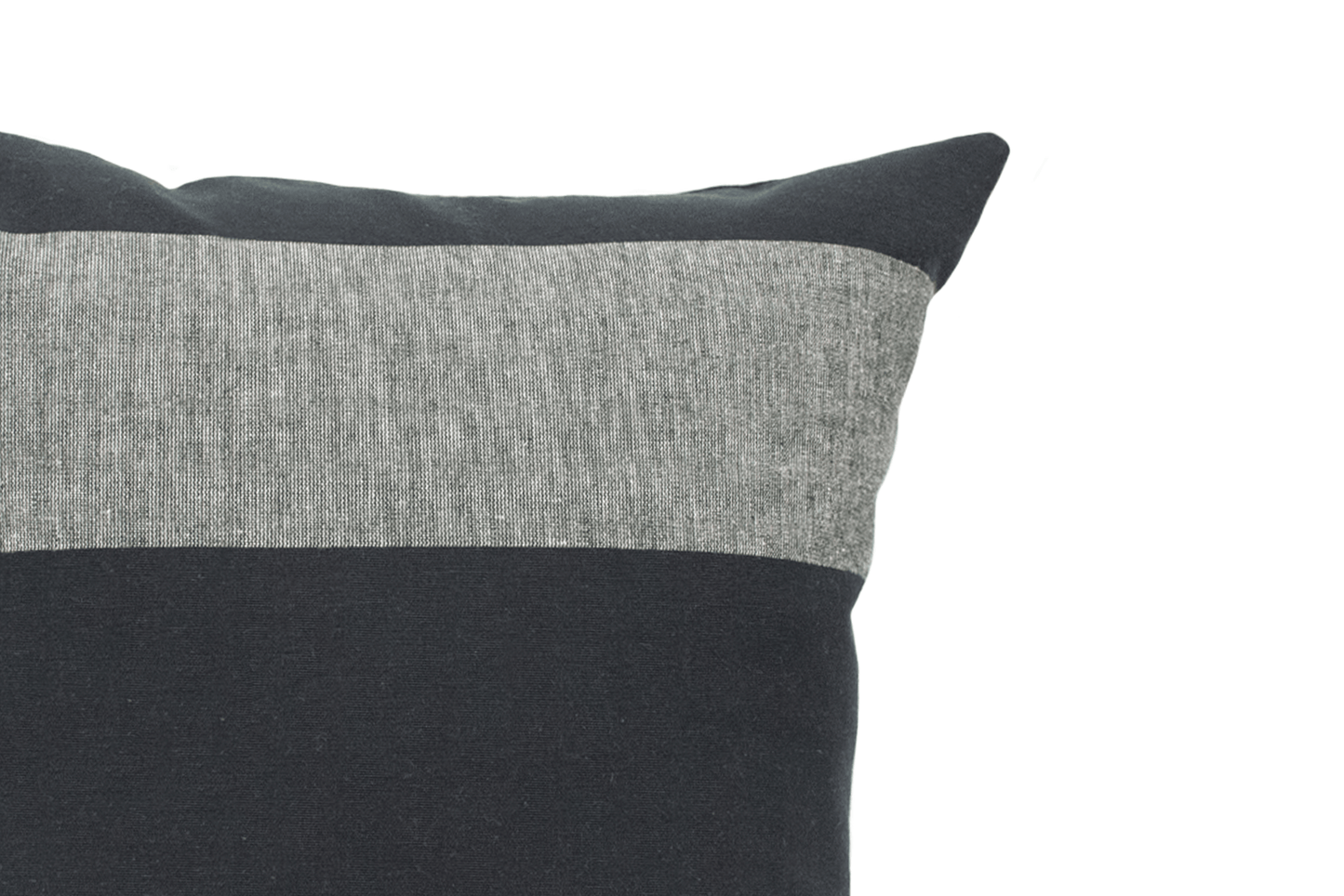 Housse de coussin rayée anthracite