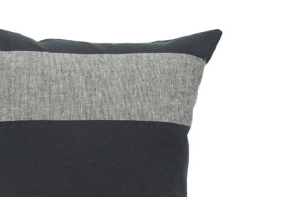 Housse de coussin rayée anthracite