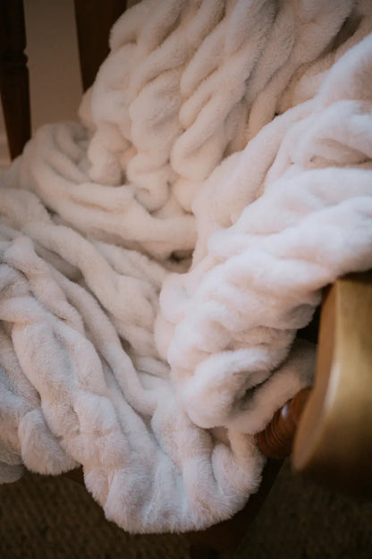 Cream Clouds Double-sided Minky Blanket