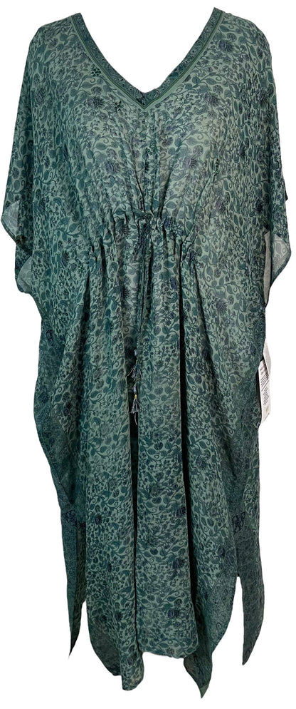 PRG6377 Robe longue caftan en pure soie Sheer Avatar