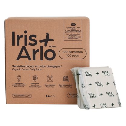 Serviettes hygiéniques régulières 100 % coton biologique - Vrac