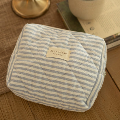 Organic cotton quilted pouch - Striped collection