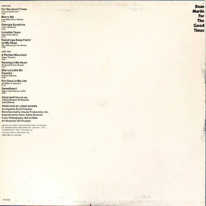 Dean Martin ‎– For The Good Times - 1971  Original In Shrinkwrap!