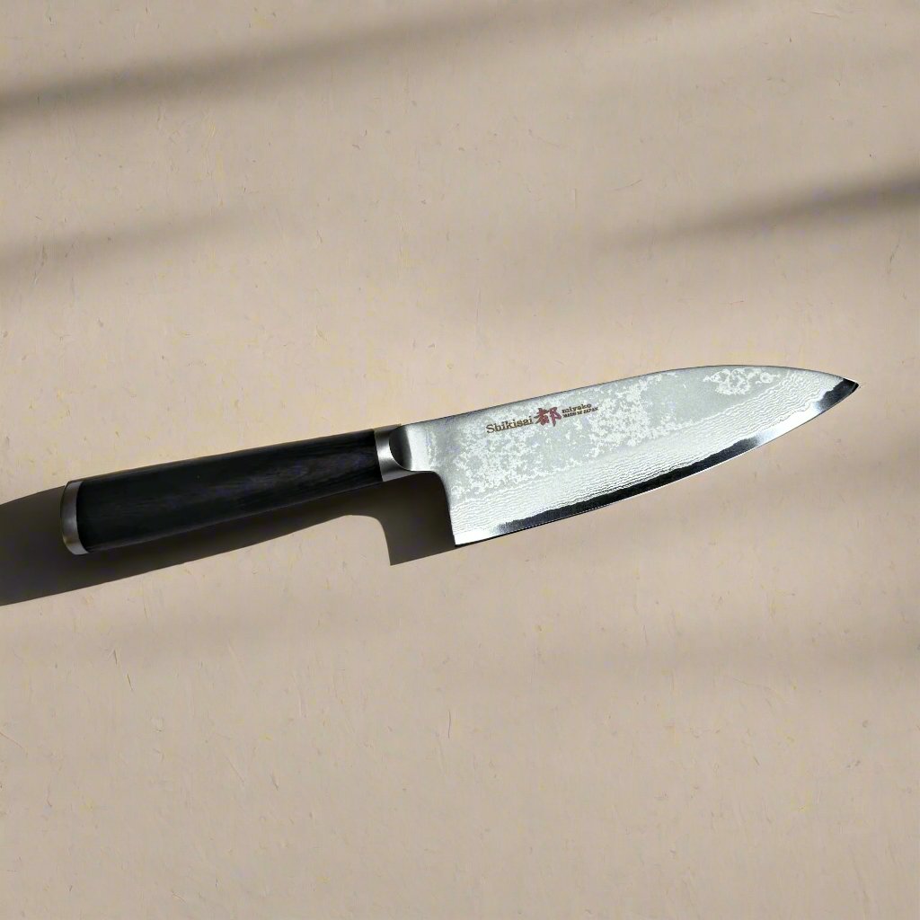 Couteau Deba Miyako SUS 165 mm, pour droitier | Lame en acier Damas 33 couches – Fabriqué au Japon