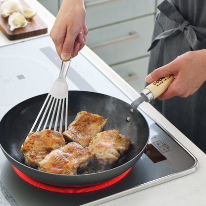 Poêle à frire profonde japonaise Yoshikawa Cook-Pal Ren 28cm Acier au carbone | Japon