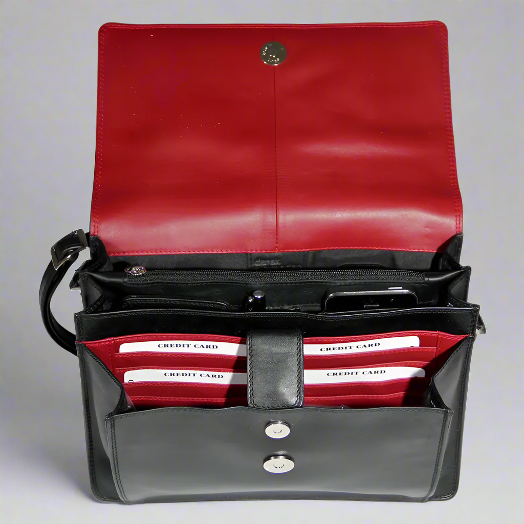 Sac besace en cuir Derek Alexander Half Flap Organizer