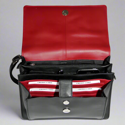 Sac besace en cuir Derek Alexander Half Flap Organizer