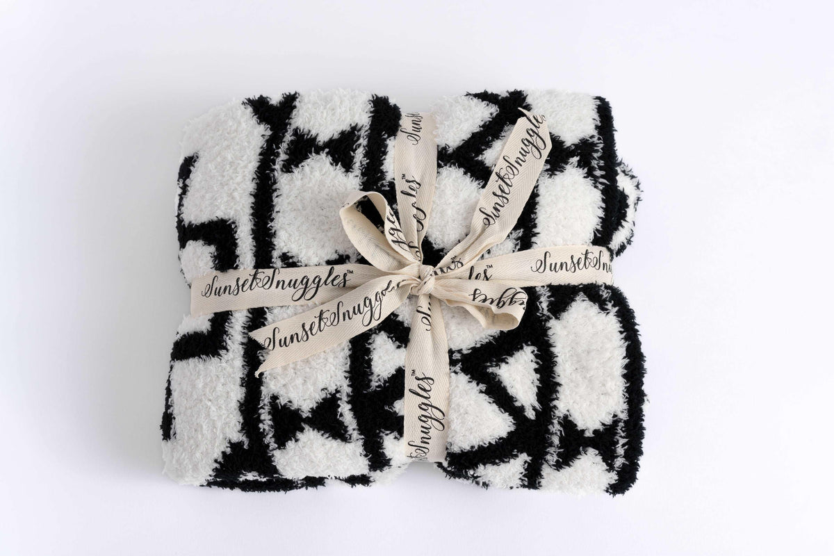 Couverture pour bébé à carreaux de diamants noirs et blancs