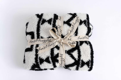 Couverture pour bébé à carreaux de diamants noirs et blancs